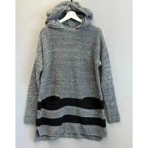 Victorias Secret Women's Sz M Oversize 100% Cotton Knit Hooded Tunic Sweater - Picture 1 of 7